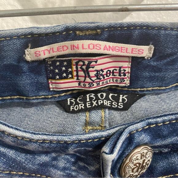 Rerock For Express Mid Rise Skinny Jeans Sz 30 - Picture 5 of 14